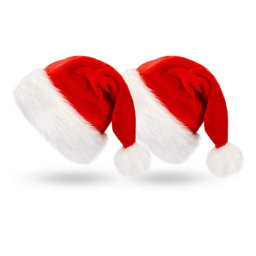 3024 Christmas Hat Xmas Holiday Hat Adult 2PC Red Unisex Santa Hat